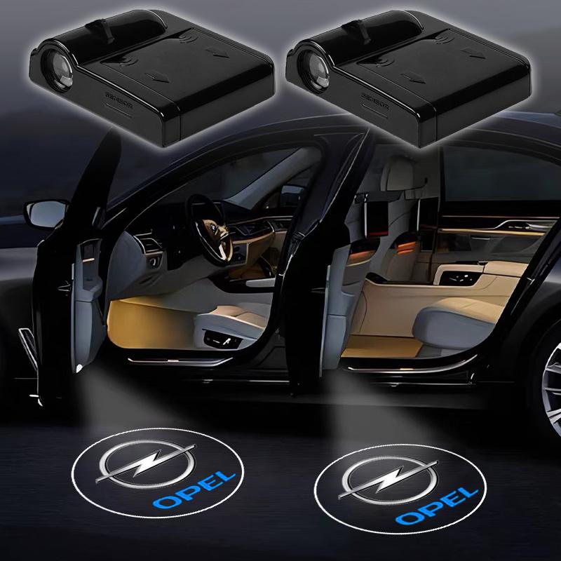 2pcs LED Car Door Welcome Light Car Emblem Projector Light For Opel Astra G H J K F Corsa D Zafira B Insignia Mokka Regal