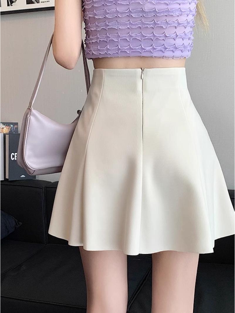 

Весна 2024 Женская плиссированная юбка А-силуэта с высокой талией - Школьный стиль, Приталенный крой, Дизайн с пышными бедрами 3XL