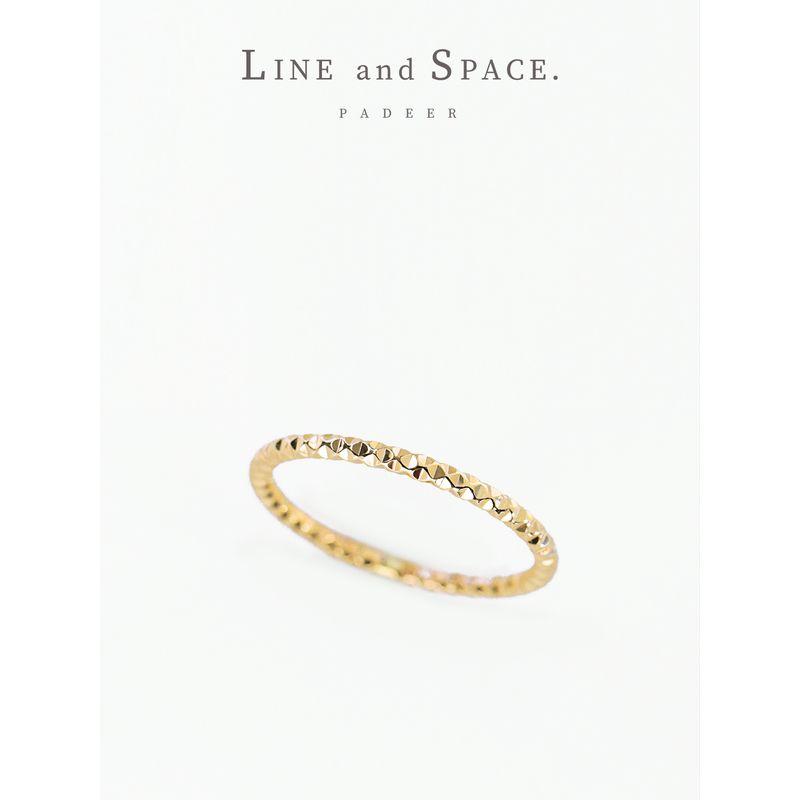 Niche Style 14K Shiny Facet Fashion Little Finger Ring Ins Gilded Us Size 8.5#