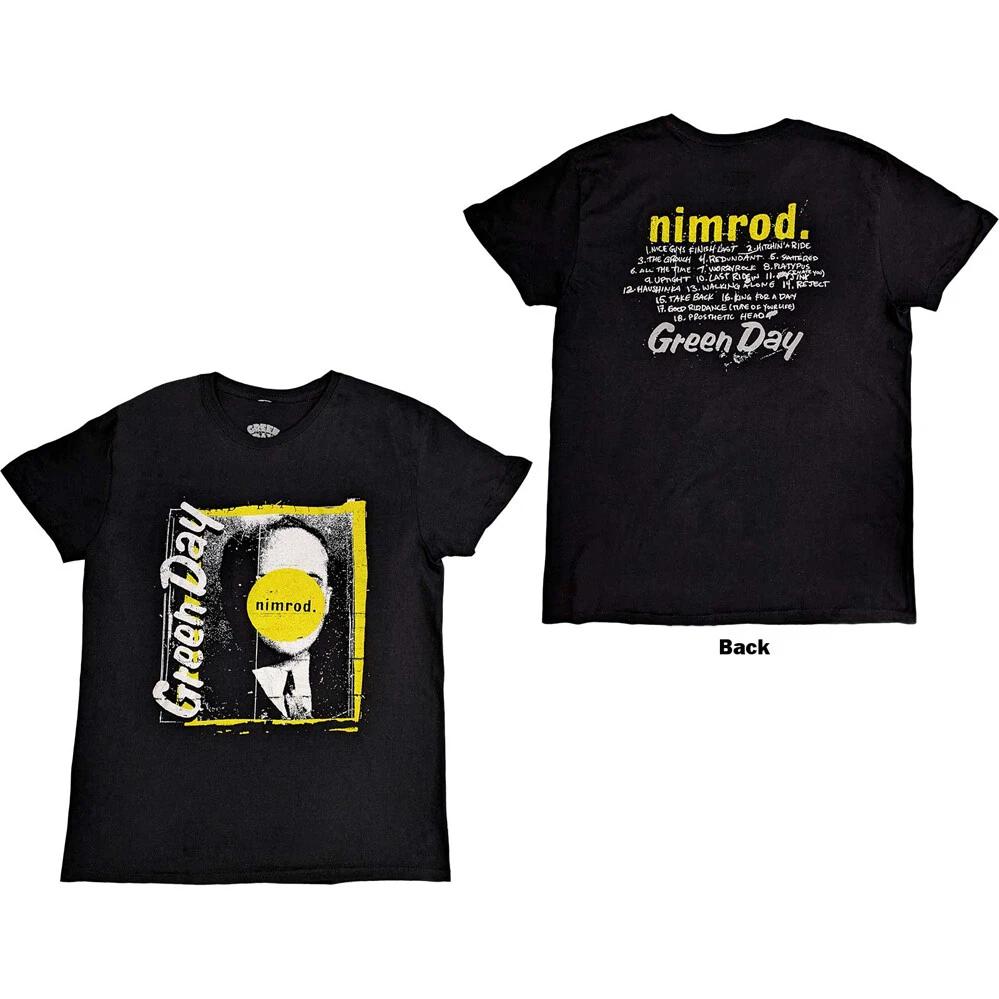 Green Day. - Nimrod with Tracklist Back Print - Black T-shirt L