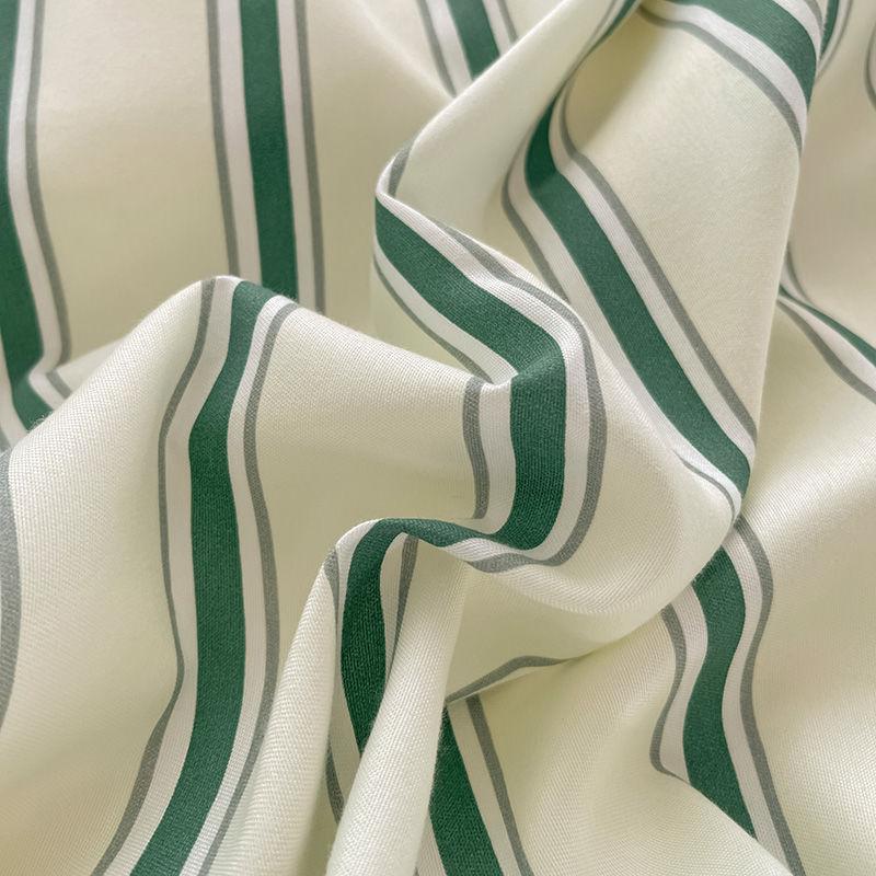 Simple Style Duvet Cover Red And Blue Stripe Bedding Set Flat Sheet Set 100% Washed Cotton Room Bedding for Kids Adult