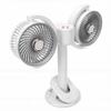 Dual Head Desk Fan USB Charging 360 Degrees  Rotation Adjustable Height Night Light Portable Dual Head Clamp On Fan