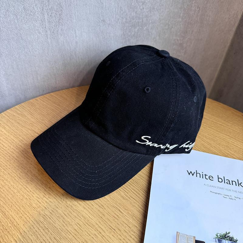 Cotton Embroidered Breathable Letter Cap With Wide Brim Sunshade Sports Outdoor