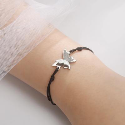 Teamer Butterfly Bracelet For Women Girls Sweet Red Black Rope Stainless Steel Bracelets Jewelry Couple Wedding Birthday Gift