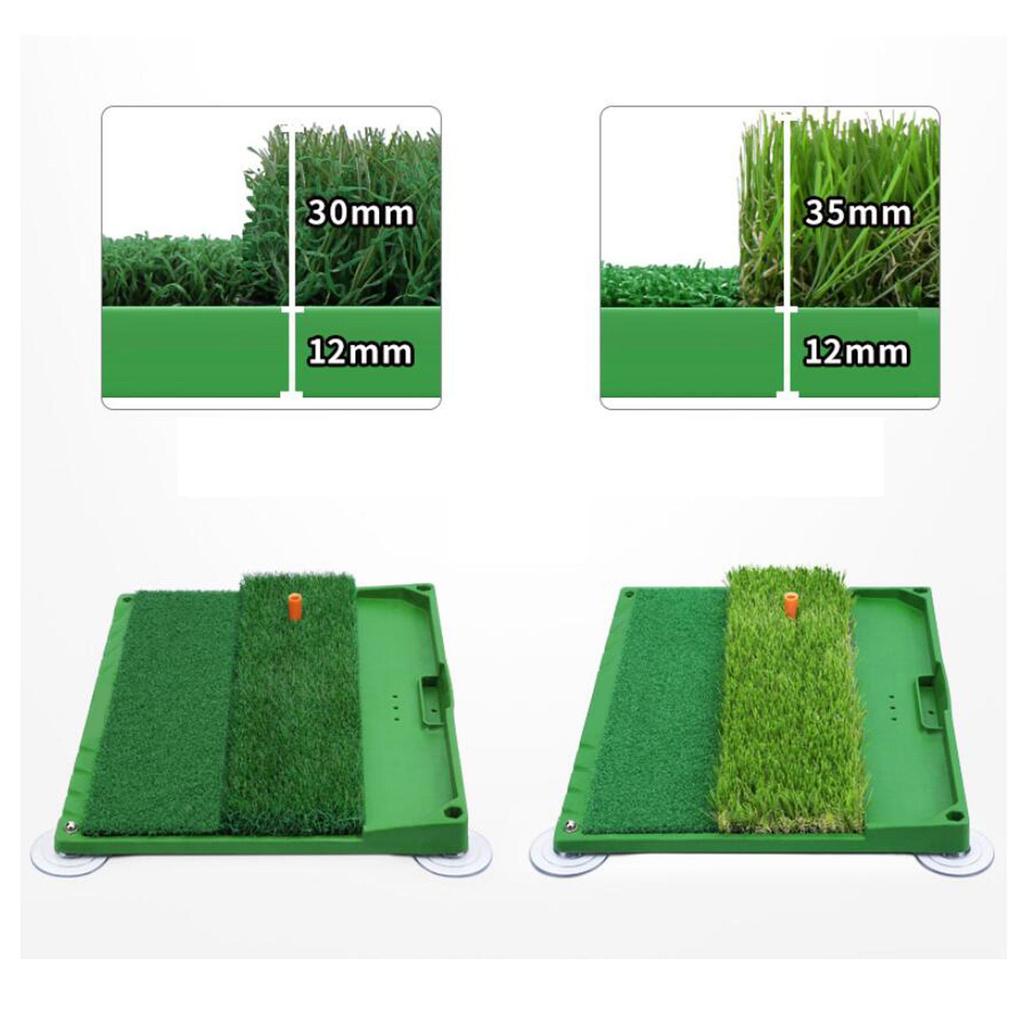 Golf Hitting Mat with Ball Tray Portable Heavy Duty Home Use Training PP Grass