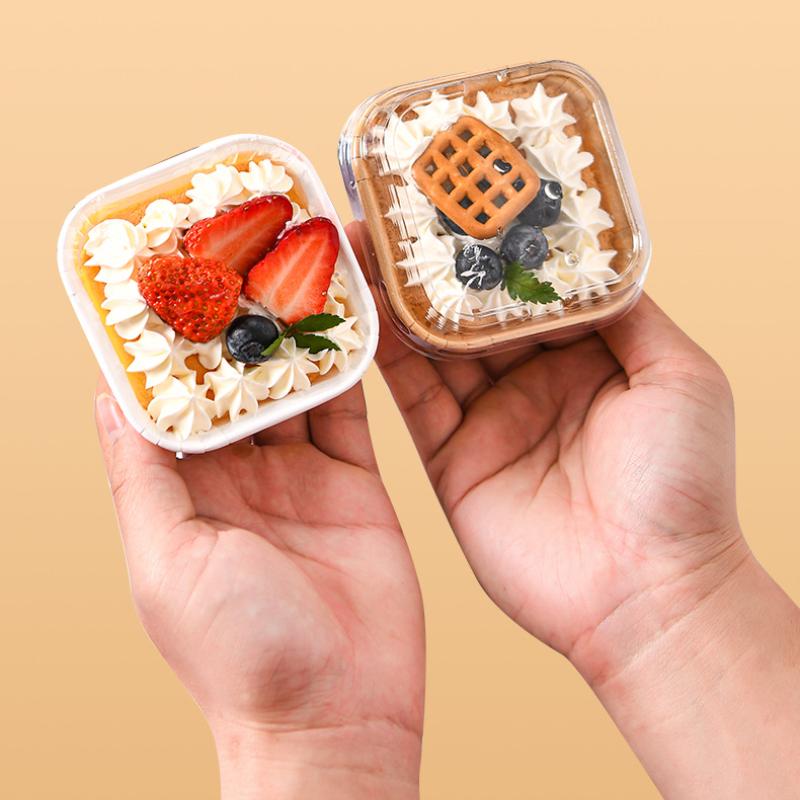 10pcs/Set Cupcake Molds with Lids, Heat-Resistant Square Baking Cups Bread Packaging Boxes for Home, Restaurants, and Bakeries