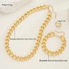 3PCS Gold Color Chunky Chain Jewelry Set For Women Men Exaggerated Punk Cuban Necklace Bracelet Ring Fashion Unisex Jewelry 2026