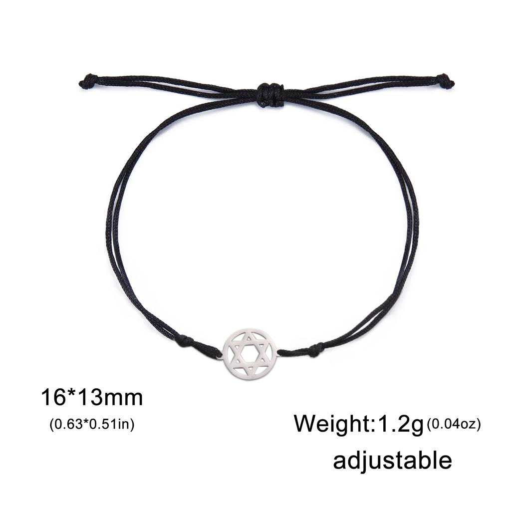Stainless Steel Je Star of David Charm Bracelet Women Men Adjustable Hexagram Map Bracelets Amulet Jewelry Wholesale