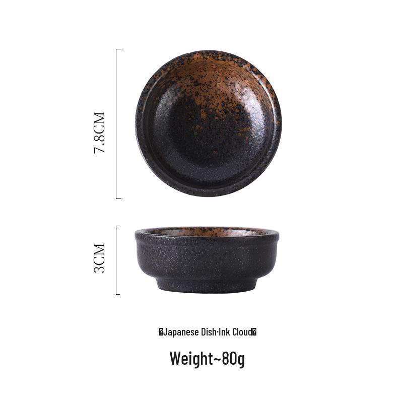 Japanese Ceramic Round Plate: Creative Soy Sauce, Sushi, Vinegar, or Doubanjiang Dipping Dish for Restaurants and Homes