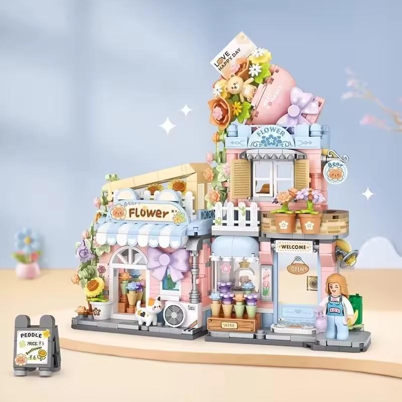 Flowers Diy Decoration Blocks Household Decoration Model Construction Blocks Toys Assembly Plaything Christmas Present For Children Adult 4811