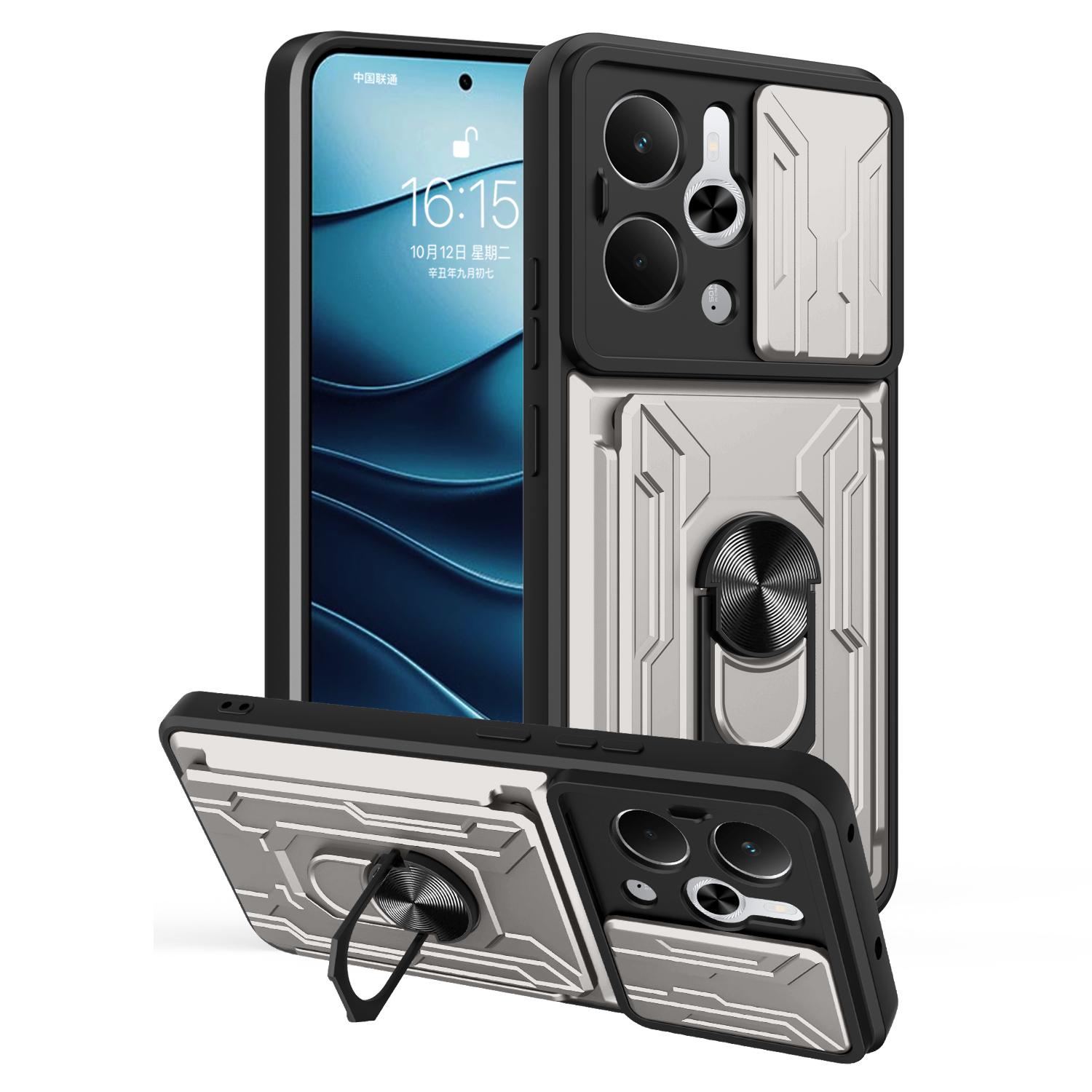 

For Realme 14 5G Case PC+TPU Kickstand Phone Back Cover with Camera Slider