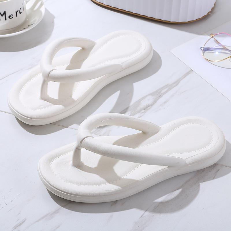 Women Spring Solid Color Soft Slope Outdoor Flip Flops Home Slippers Summer Casual Thick Flat Bottom Anti Slip Beach Sandals Shoes 36-41