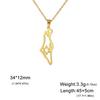Lucktune Star of David Map Pendant Necklace Stainless Steel Hexagram Geography Outline Chain Necklace for Women Men Jewelry Gift
