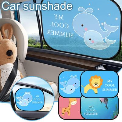 2 stücke Auto Seitenfenster Sonnenschutz Cartoon Gemusterten Auto Sonnenschutz Schutz Faltbare Auto Abdeckung für Baby Kind Kinder Auto Styling
