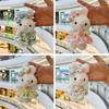 Soft Flower Skirt Bunny Pendant 12CM Rabbit Doll Pendant Fashion Stuffed Animal Keyring  Gifts