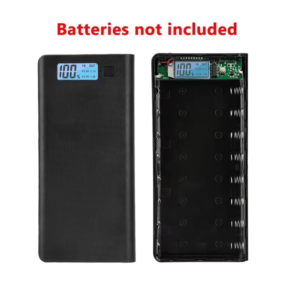 DIY Welding-free 8*18650 Battery Power Bank Case Charge Storage Box 5V Dual USB Type C Battery Holder Box For SmartPhone