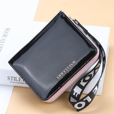 Newest Woman Wallets Pu Leather Money Bag Female Short Zipper Hasp Purse Small Mirror Wallet Card Case Luxury Clutch With Wristlet