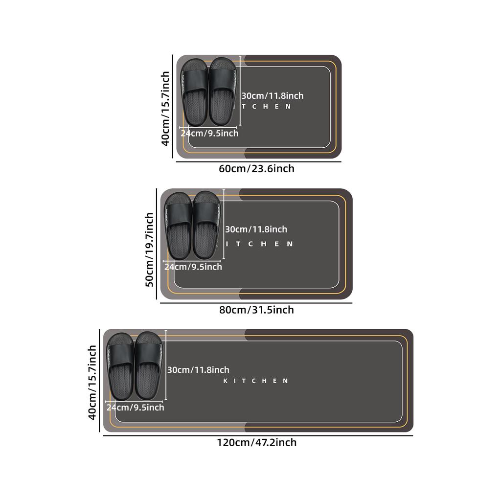 High-quality diatomite kitchen floor mat with non-slip bottom super absorbent floor mat, quick drying bathroom living room carpe