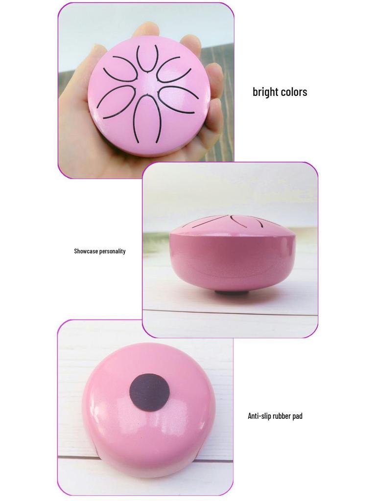 Ethereal 3-Inch Steel Tongue Drum: 6-Note Mini Percussion Instrument for Kids