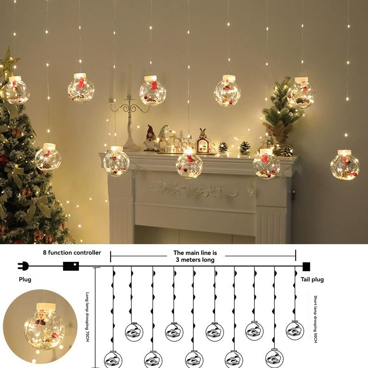 

10 LED Christmas Tree Bulbs Lights 3m IP54 Waterproof Christmas DIY Wishing Ball Lamp Decoratio Room Home Garden Ornament белый