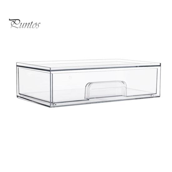 

Ящик для хранения с прозрачными выдвижными ящиками, большой вместимостью, многоцелевой штабелируемый органайзер, прозрачный контейнер для хранения с ручкой чистый