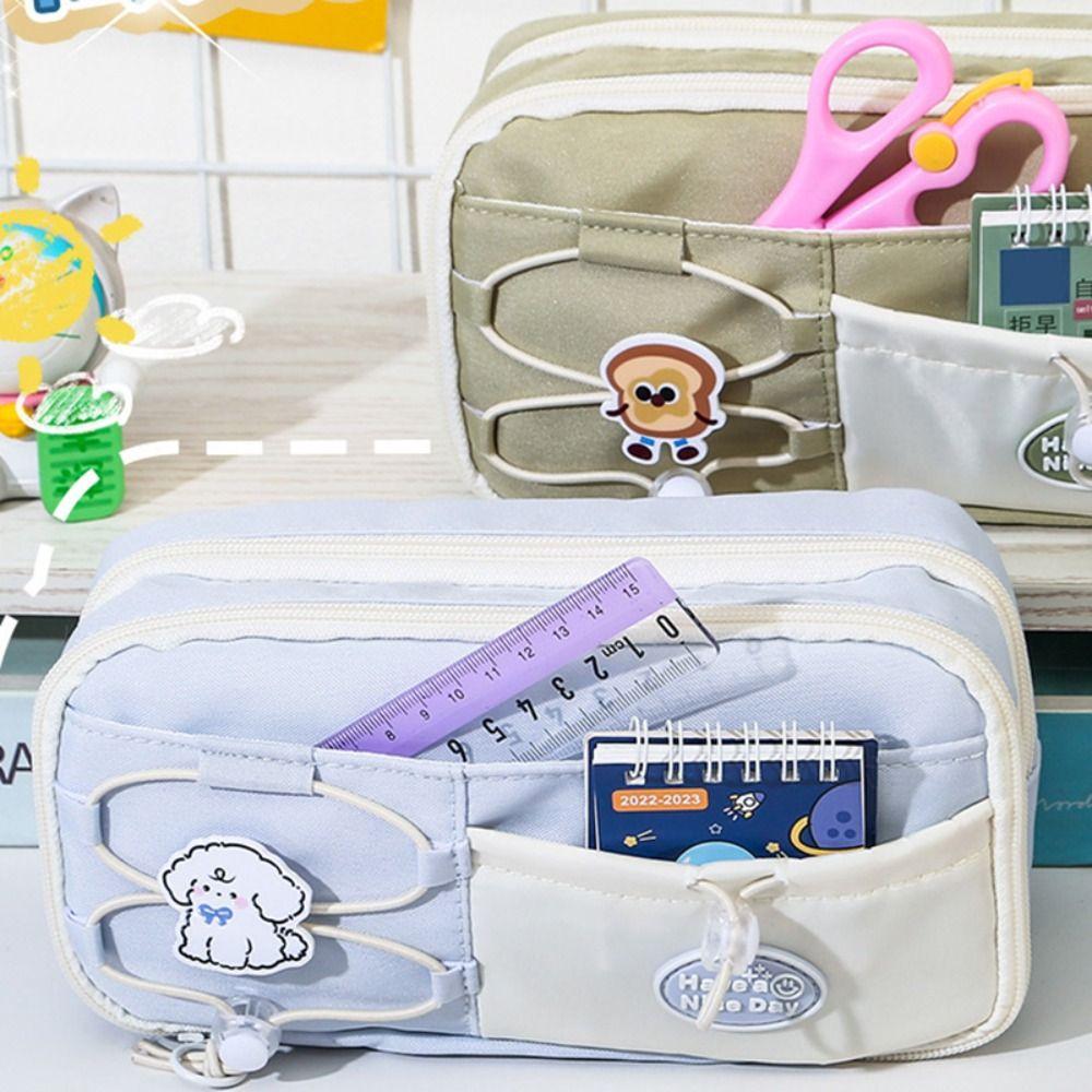 Large Capacity Pen Bag Dirt-proof Stationery Organizer Cartoon Stationery Storage Bag  Gift