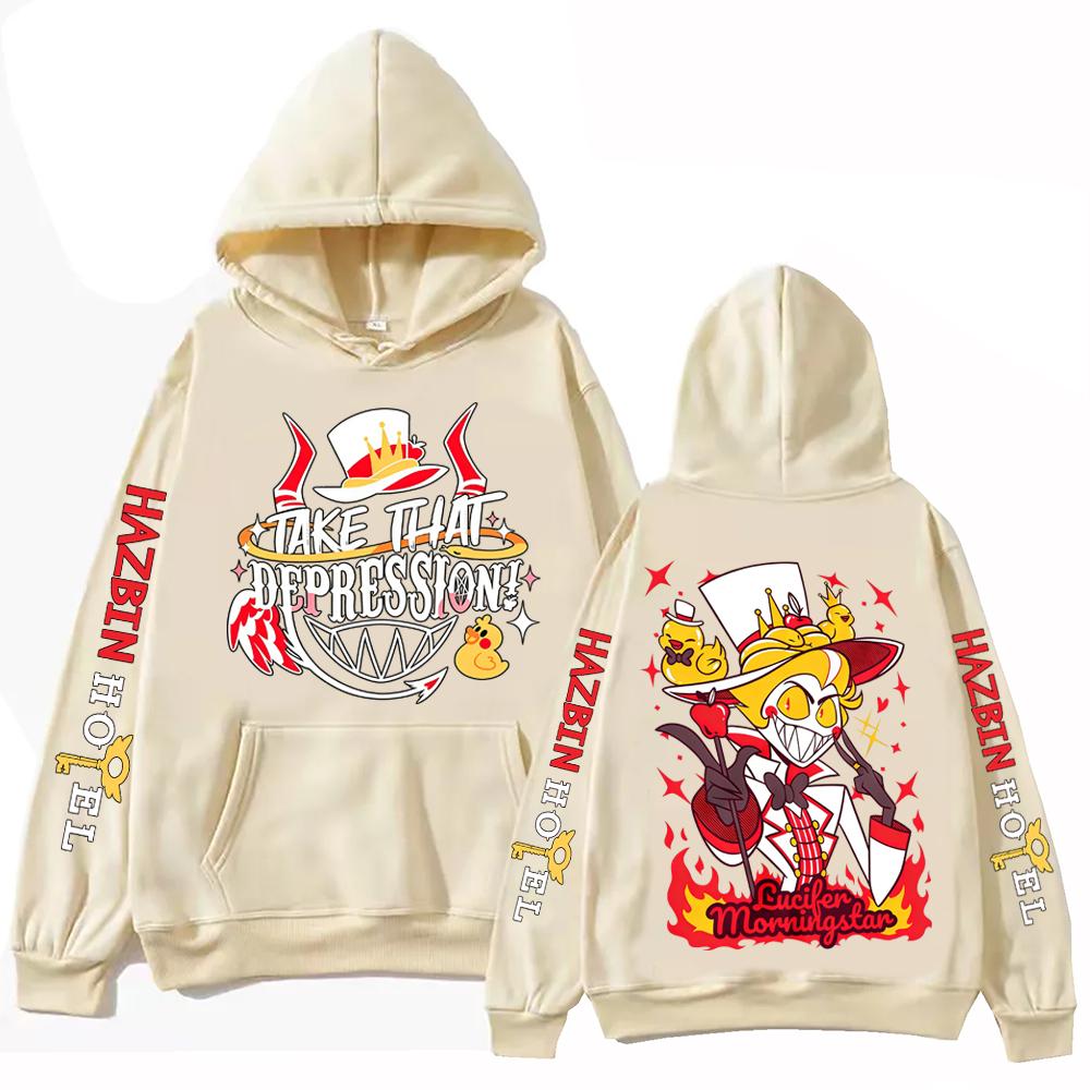 Hazbin Hotel Lucifer Graphic Design Hoodie Man Woman Harajuku Long Sleeve Pullover Tops Sweatshirt Gift