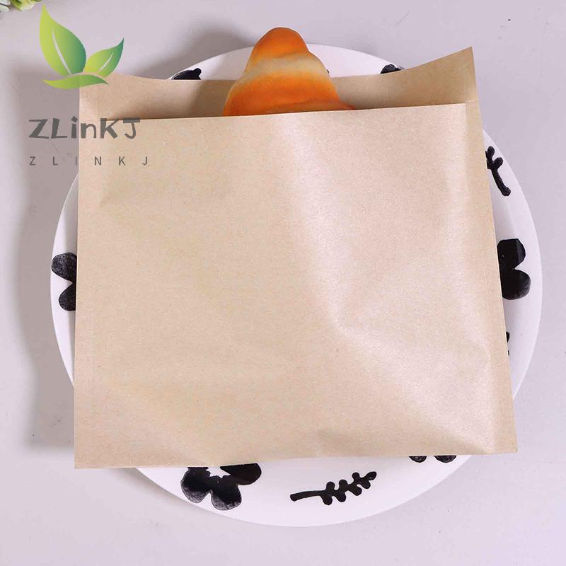 100Pcs Single/Double Opening Grease Resistant Paper Treat Bags Flat Greaseproof Brown For Cookie Snack Sandwich Popcorn