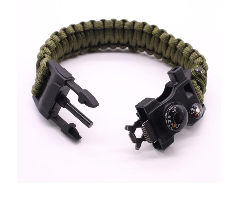 Pulsera Multifuncional de Supervivencia al Aire Libre de Paracord con Brújula y Silbato