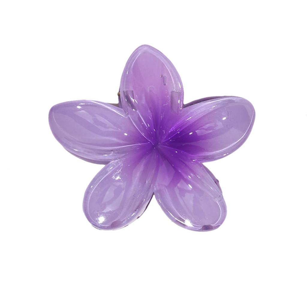Hawaiian Style Gradient Flower Crab Hair Clips for Women Plumeria Barrettes Beach Vacation Hair Claw for Thin/Thick Hair Accessories