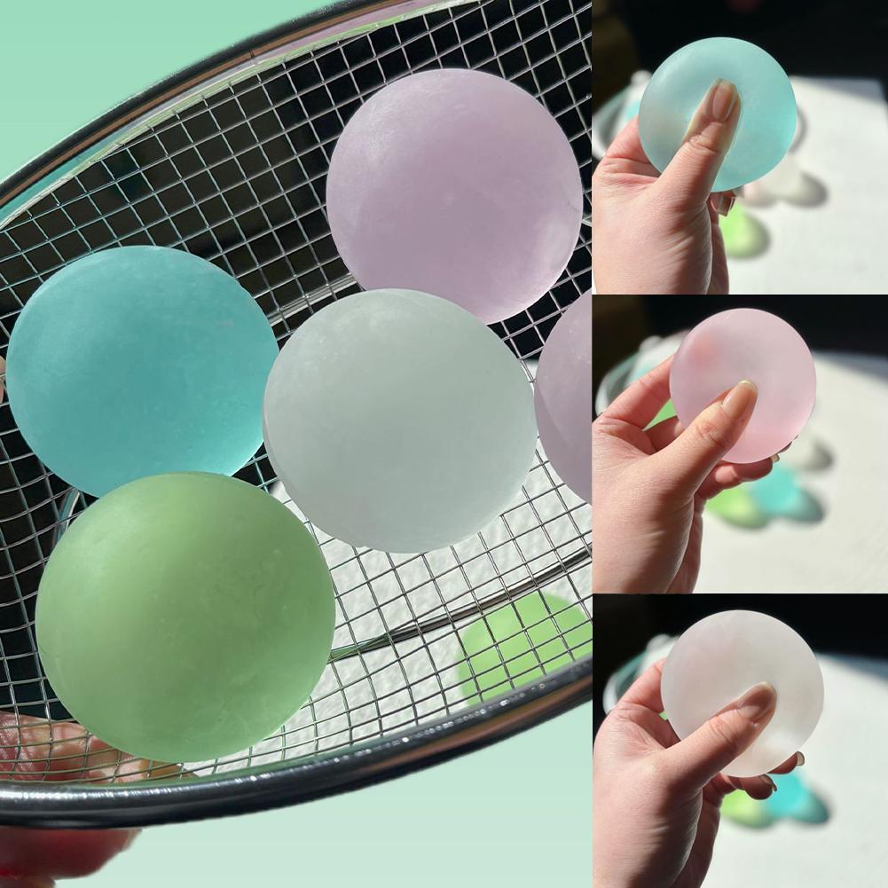 Velvet Sugar Ball Squishy Toy Semi-Transparent Stress Relief Squeeze Ball Soft Decompression Toy for Anxiety Fidgeting