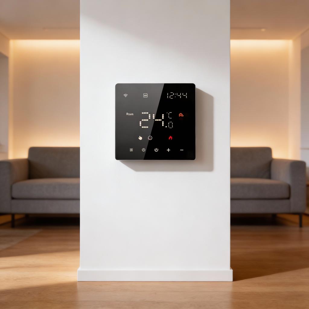 1pc Smart WiFi Thermostat Programmable Intelligent Temperature Control With Touchscreen For Water Floor Heating & Gas Boilers