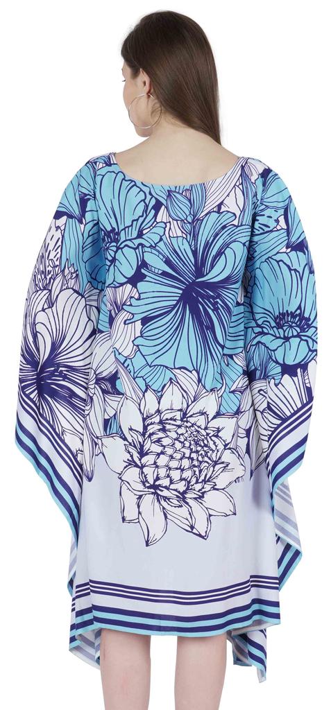 Moomaya Women  s  Short  Tunic  Kaftan  Casual Kimono Mini Beach Dress Swimsuit Cover Up