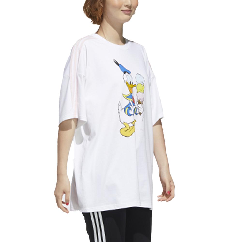 Adidas Neo W Dsny Dd Tee3 Disney Donald Duck Graphic Round Neck Loose Sports Short Sleeve T-Shirt Women Tops White GJ5654