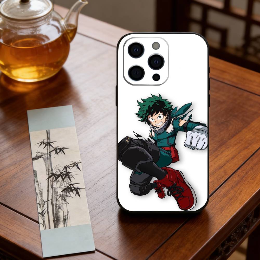 Anime M-My Hero Academia D-Deku Phone Case For iPhone 17,16,15,14,13,12,11 Plus,Pro Max,XS,Soft Silicone Black Cover