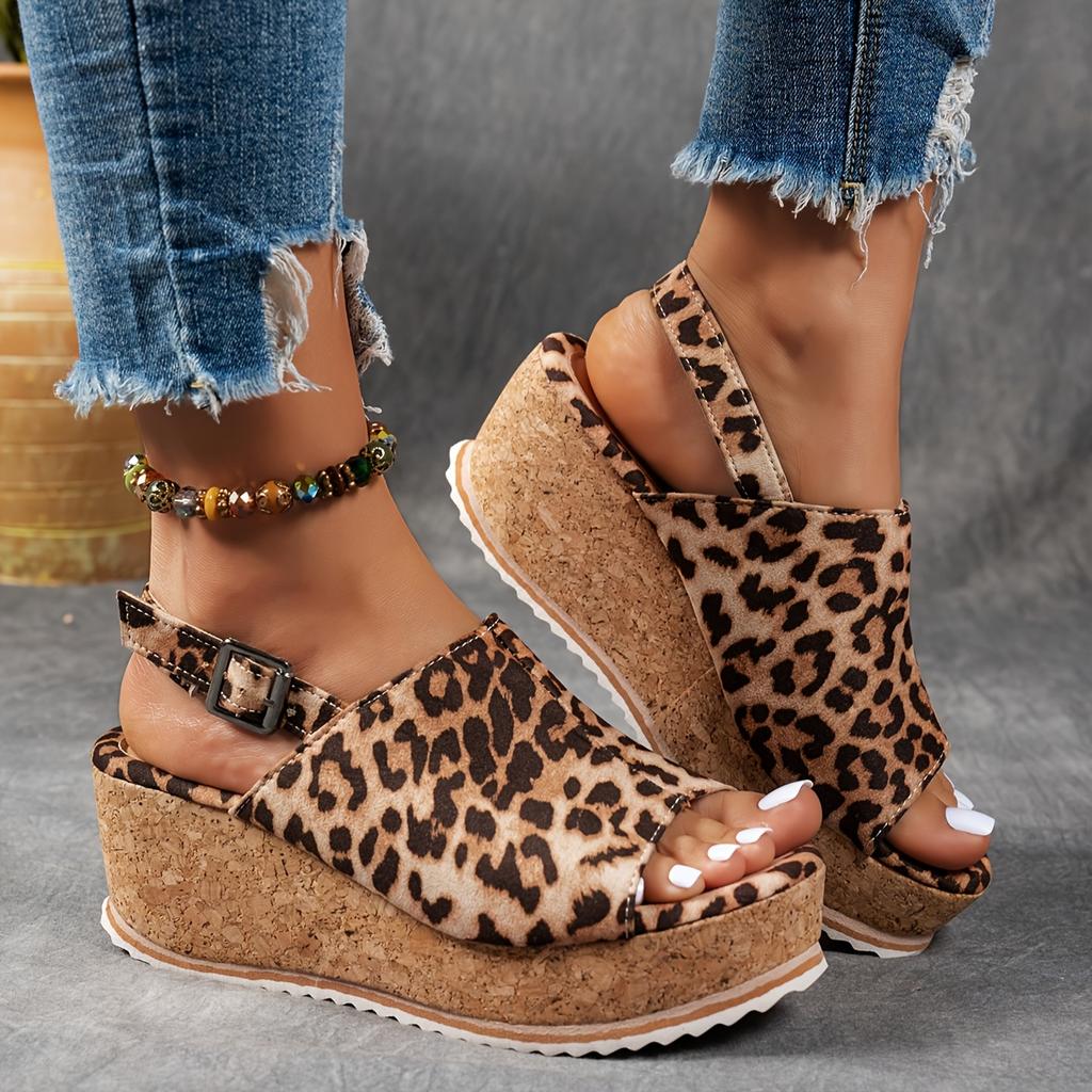 Women'S Platform Sandals with Design And Wooden Texture for The Beach., Women Shoes