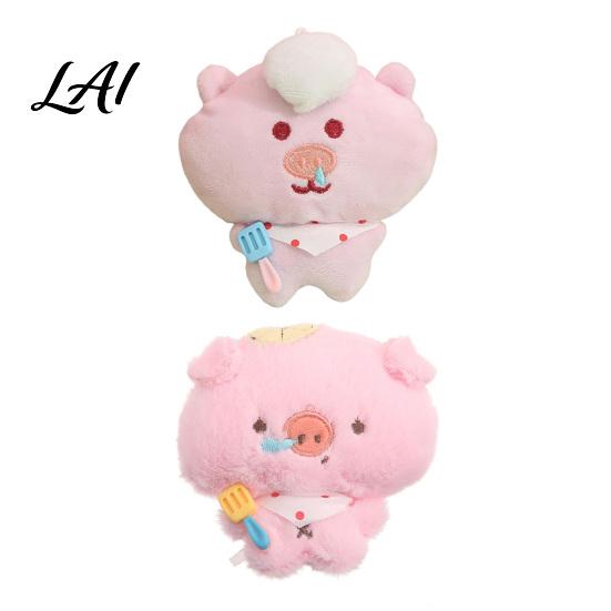 Schoolbag Decoration Charm Cartoon Pig Plush Pendant for Backpacks Stuffed Animal Bag Decorative Hanging Ornament with Ball Chain Soft Keychain