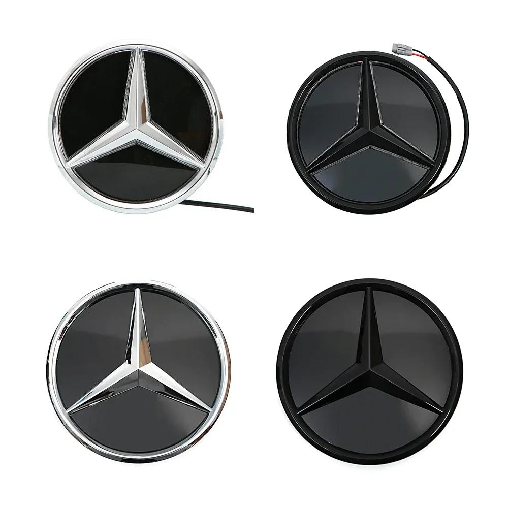 Adesivo de Carro Quente Para Mercedes Benz GLC X253 GLE W167 GLS X167 V W447 Emblema Estrela da Grade Frontal Logotipo Iluminado Preto Brilhante E