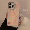 Girl Cartoon Firework Castle Suitable for IPhone15 Mobile Phone Case 13 Laser Apple 14 Promax Hair Ball Rope 16