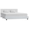 Bed Frame White Faux Leather 140x200 cm