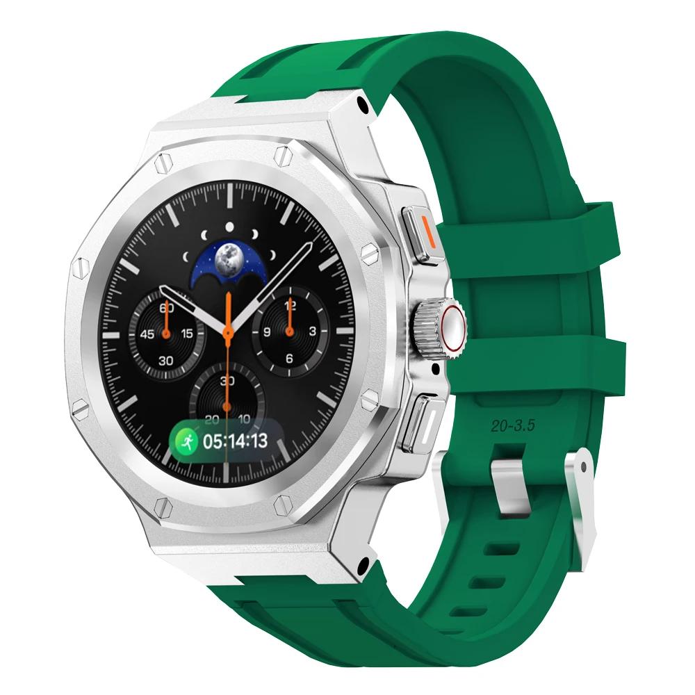 Zestaw Luksusowej Modyfikacji Do Samsung Watch 8 40mm 44mm Metalowa Koperta+Gumowy Pasek Do Watch 8 Classic 46mm Zestaw do Przeróbki Akcesoria