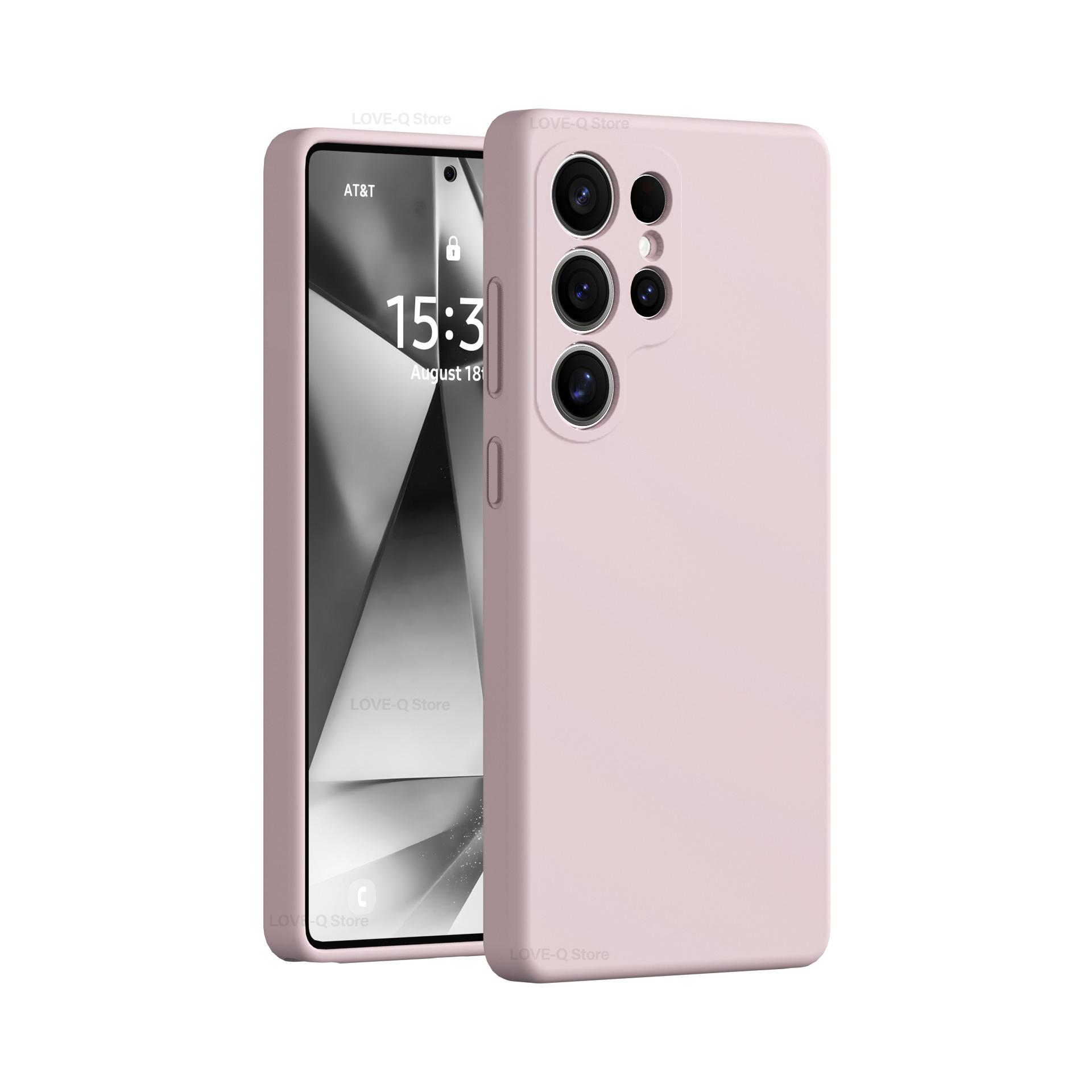 

Для S25 S24 Ultra Case Роскошный жидкий силиконовый мягкий чехол TPU для Samsung Galaxy S25 S24 S23 S22 Ultra S 25 Ultra Plus S25Ultra Cases For Galaxy S25 розовый