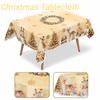 New Snowman Golden Christmas Tablecloth Rectangular Round New Year Tablecloth Elk Xmas Table Flag Cover Table Ornament