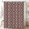 Vintage Style Floral Pattern Shower Curtain Waterproof Bathroom Decor Home Textile Accessories Brown Beige (180x240cm)