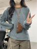 Women's Autumn Loose Fit Striped Knit Long Sleeve T-Shirt | Versatile Layering Top