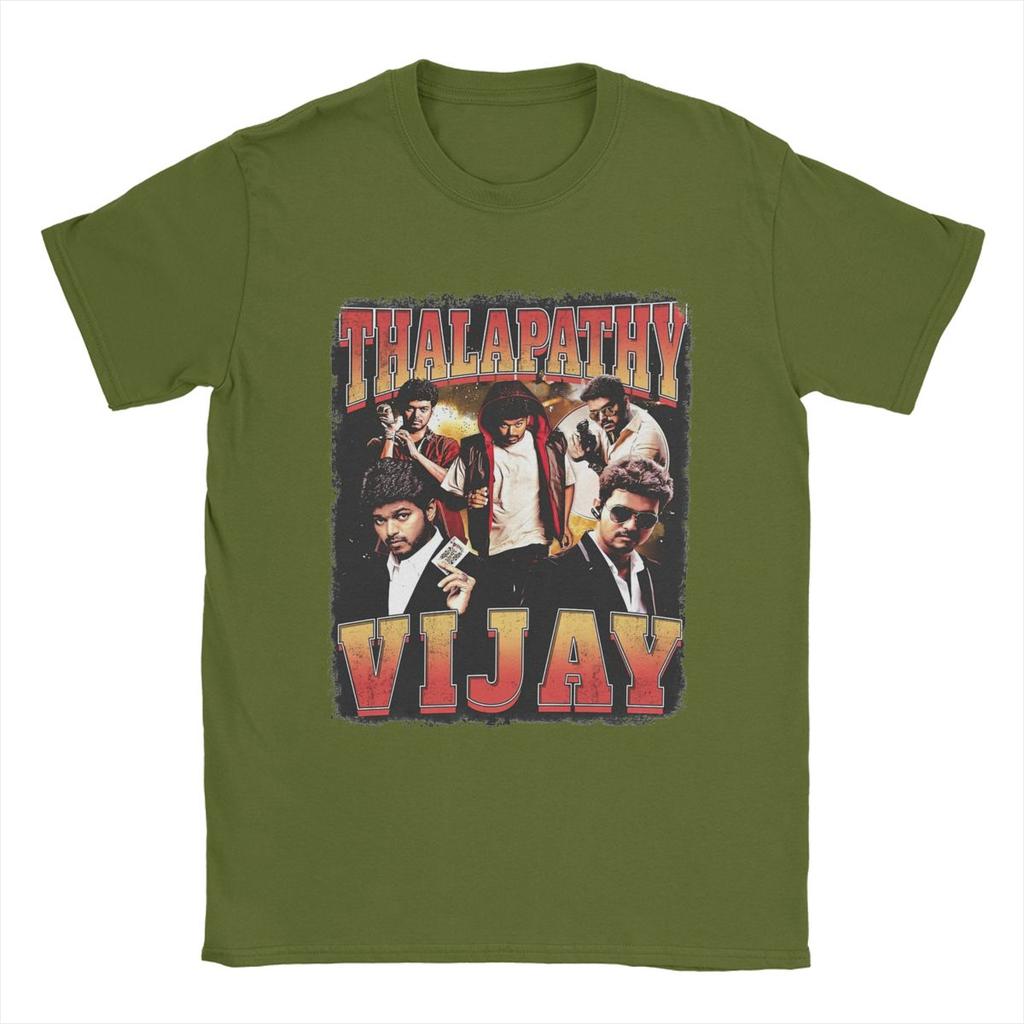 Magliette da uomo Thalapathy Vijay 100% cotone abbigliamento divertente manica corta girocollo maglietta da festa