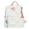 Color Block Women's Backpack Large Capacity Travel Bag PU Shoulder Bag