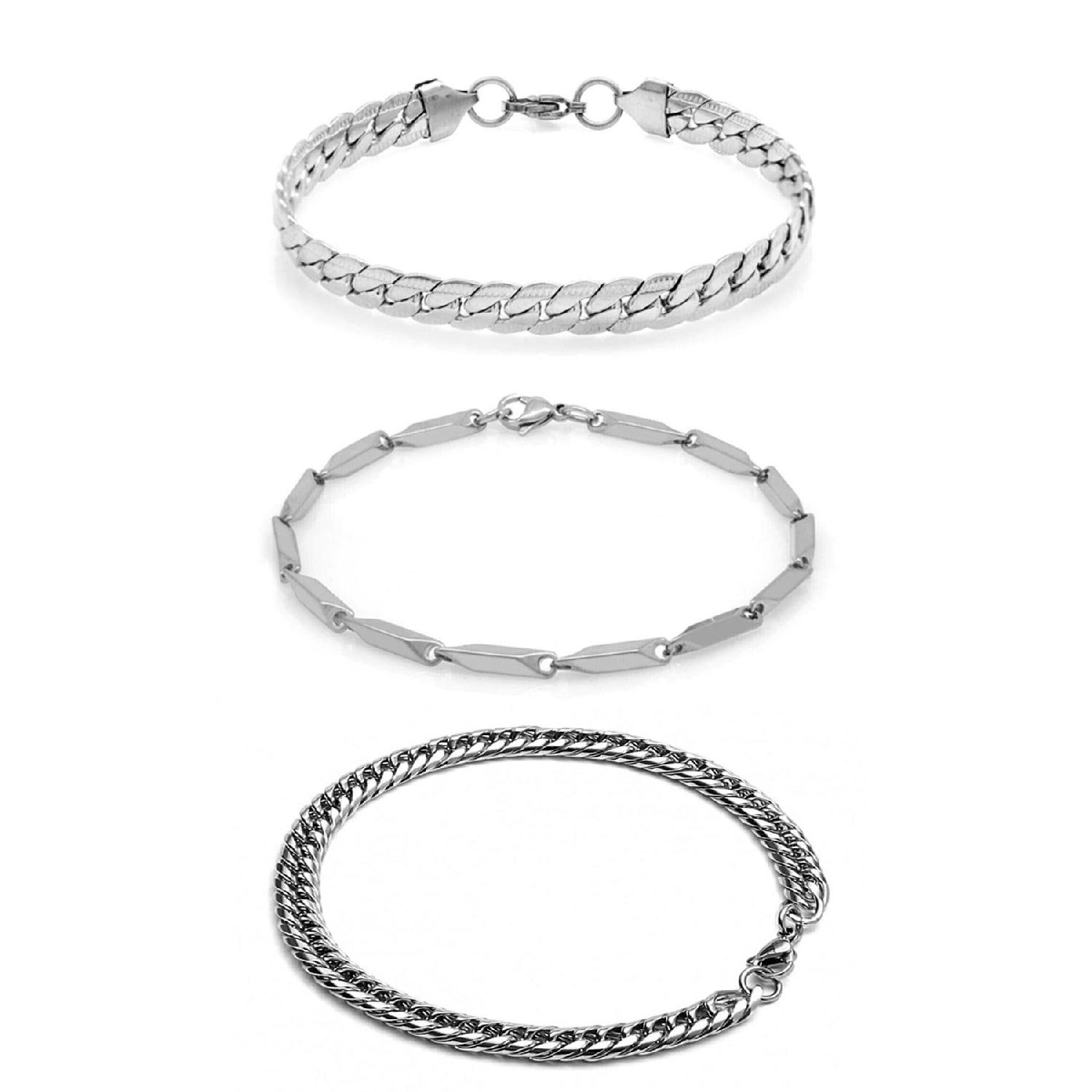 

Набор из 3 предметов унисекс, потускневший из нержавеющей стали Urban Crush, Сингапур, кубинская модель, спортивный браслет