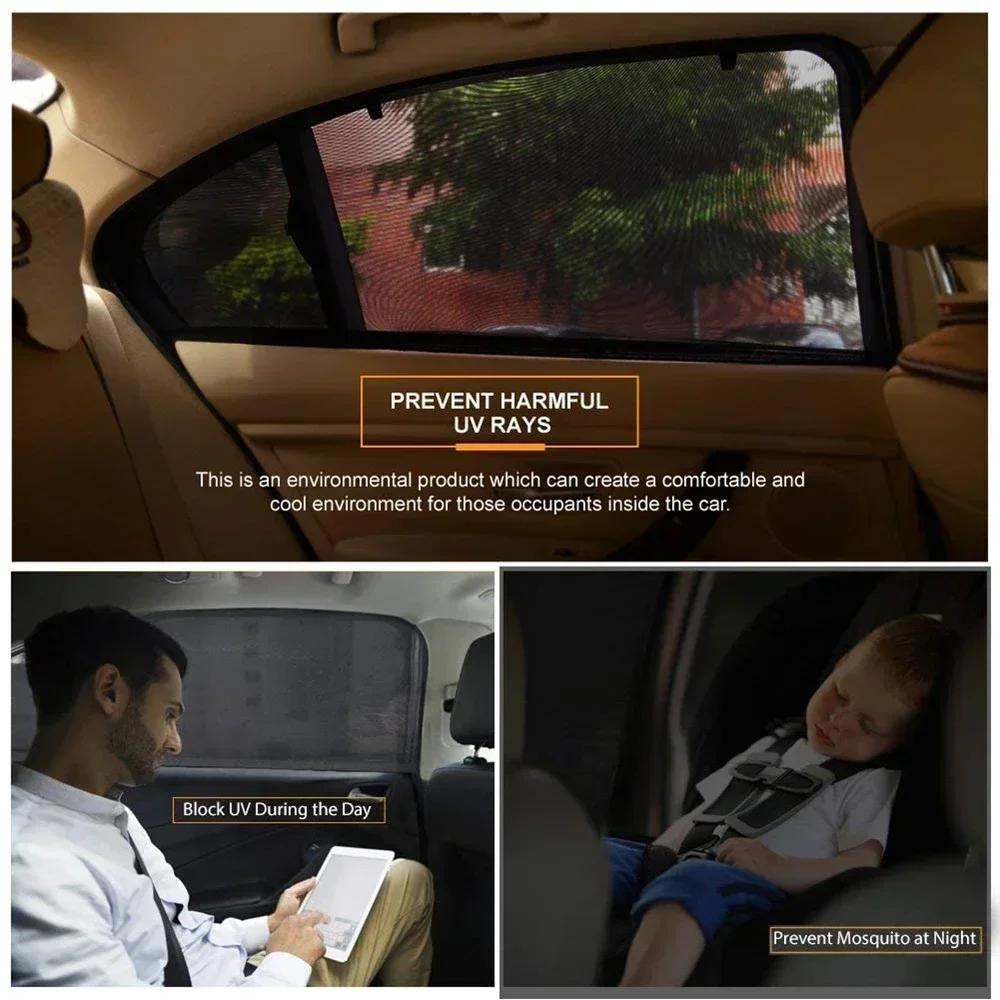2PCS NEW Mesh Sun Visor Protection Window Films Car Sun Shade Styling Accessories Auto UV Protect Curtain Side Window Sunshade
