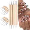 5Pcs/setof Wooden Pole Flower Needles, Manicure Pens, Double-ended Point Drill Pens, Crimping Pens, and Ball Pens Are In